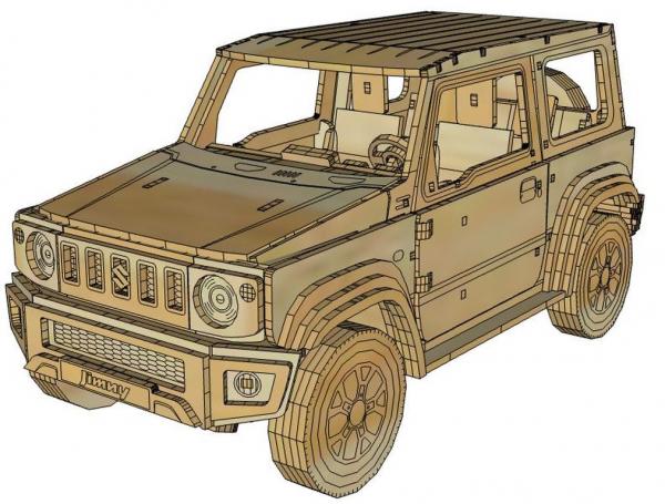 Suzuki Jimny 2021 as 3D large modell - drawing